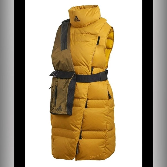 New adidas Women's Prime Cold.Rdy Puffer Down Vest Yellow - Picture 1 of 10